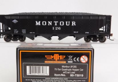 MTH 80-75019 Montour HO Scale 75-Ton Quadruple Hopper Car #126