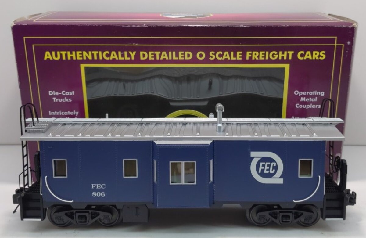 MTH 20-91405 O Gauge FEC Bay Window Caboose #806 – Trainz