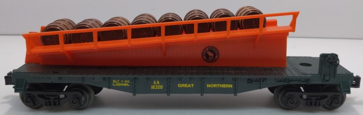Lionel 6-16320 O Gauge Great Northern Barrel Ramp Car