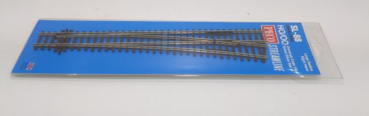 Peco SL-88 HO/OO Code 100 12° Large Radius Insulfrog Right Hand Switch Turnout