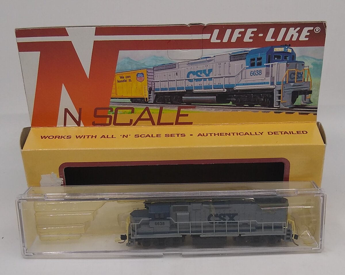 Life Like 7842 N Scale CSX GP-38-2 Powered Diesel Locomotive #6638