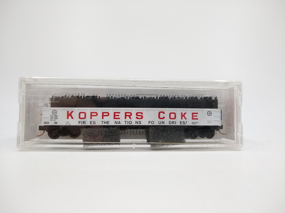 Micro-Trains 10500712 N KGCX 50' Steel Sided Fixed-End Gondola w/Coal Load #138