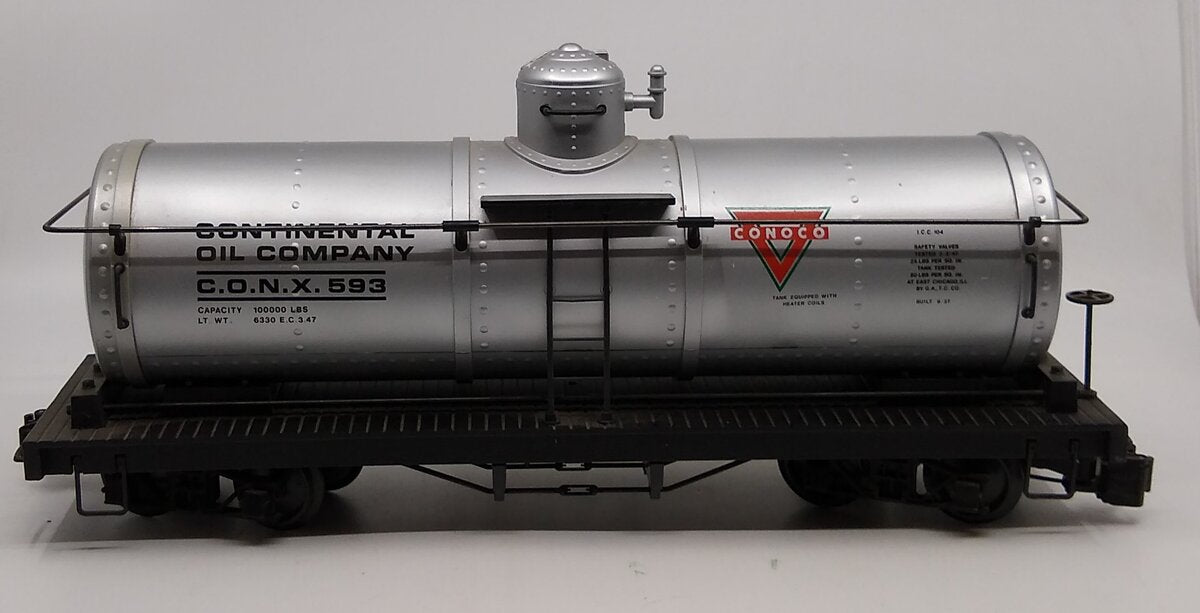 Bachmann 93446 G Scale Conoco Silver/Red Single Dome Tank Car Road # 593
