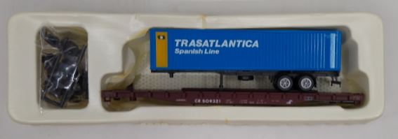 Con-Cor 0001-9178 HO Conrail 54' Flatcar w/ Transatlantica Container Kit