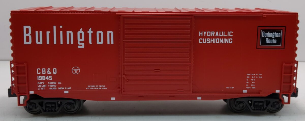 MTH 30-74814 O Burlington RailKing 40' High Cube Box Car #19845