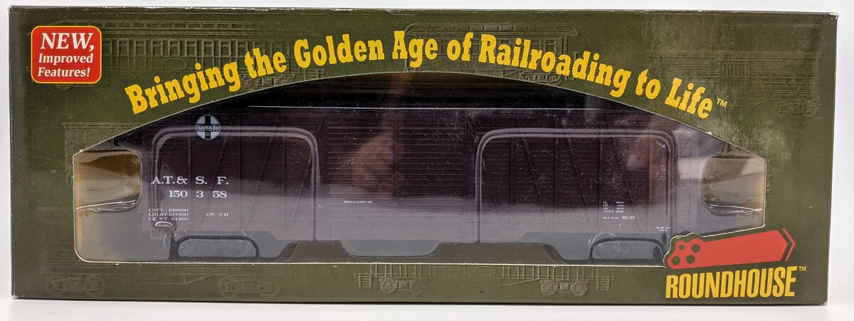 Roundhouse 84413 HO Scale Santa Fe RTR 50' Single Sheath Boxcar #150358
