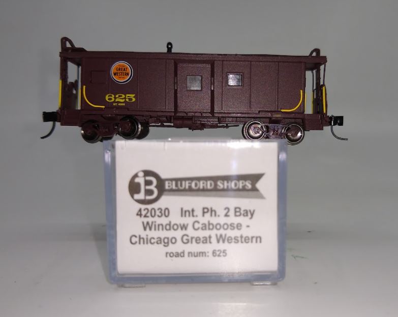 Bluford Shops 42030 N Scale CGW Phase 2 Bay Window Caboose #625