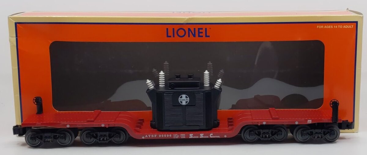 Lionel 6-29656 O Gauge Santa Fe 16-Wheel Flatcar #90096 With