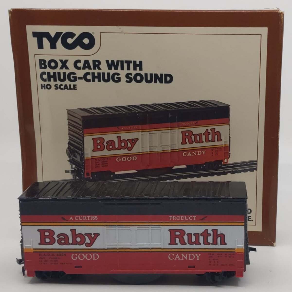 Tyco 902 HO Scale Baby Ruth Box Car With Chug-Chug Sound