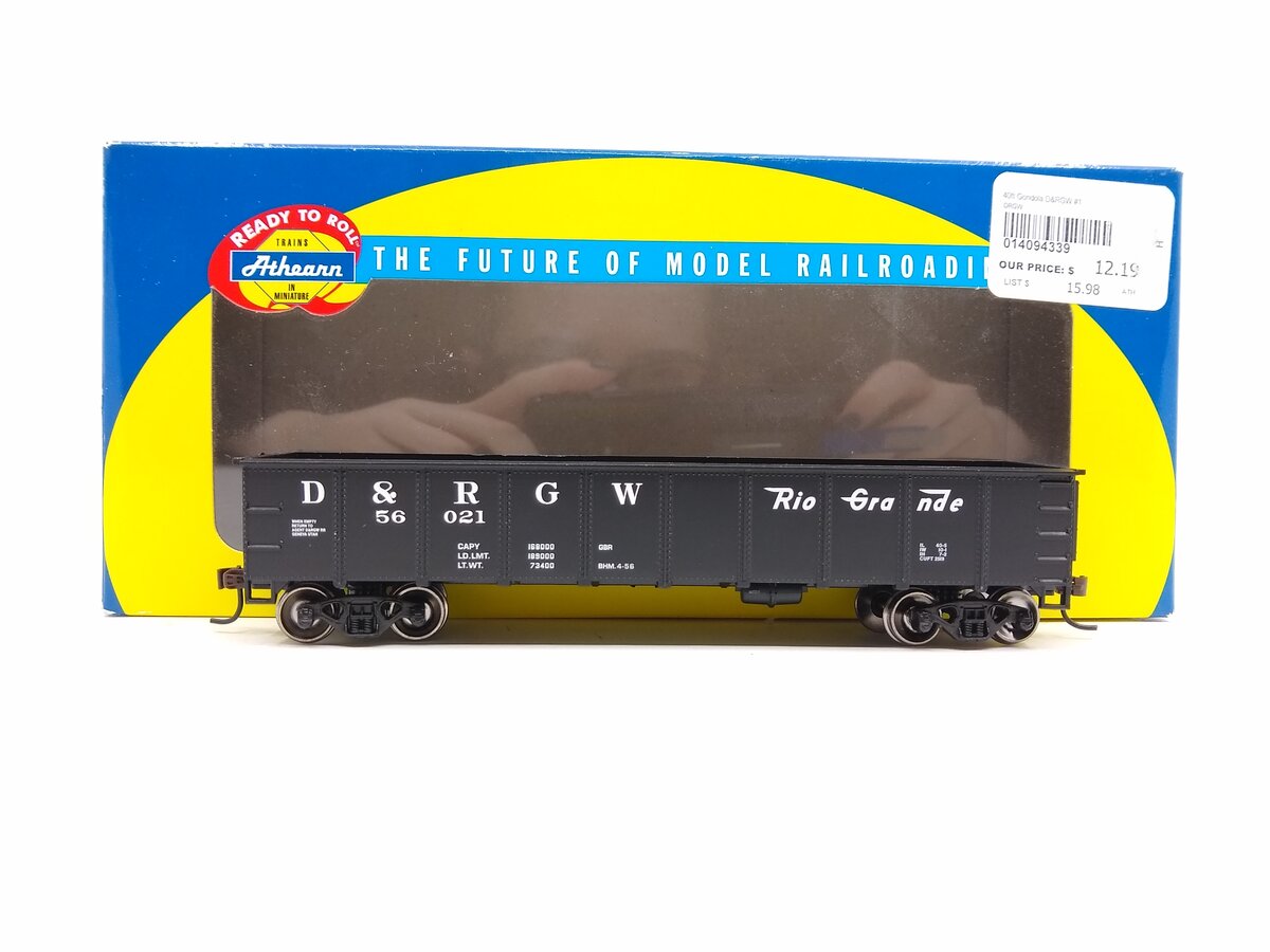 Athearn 94339 HO Scale D&RGW 40' Gondola #56021
