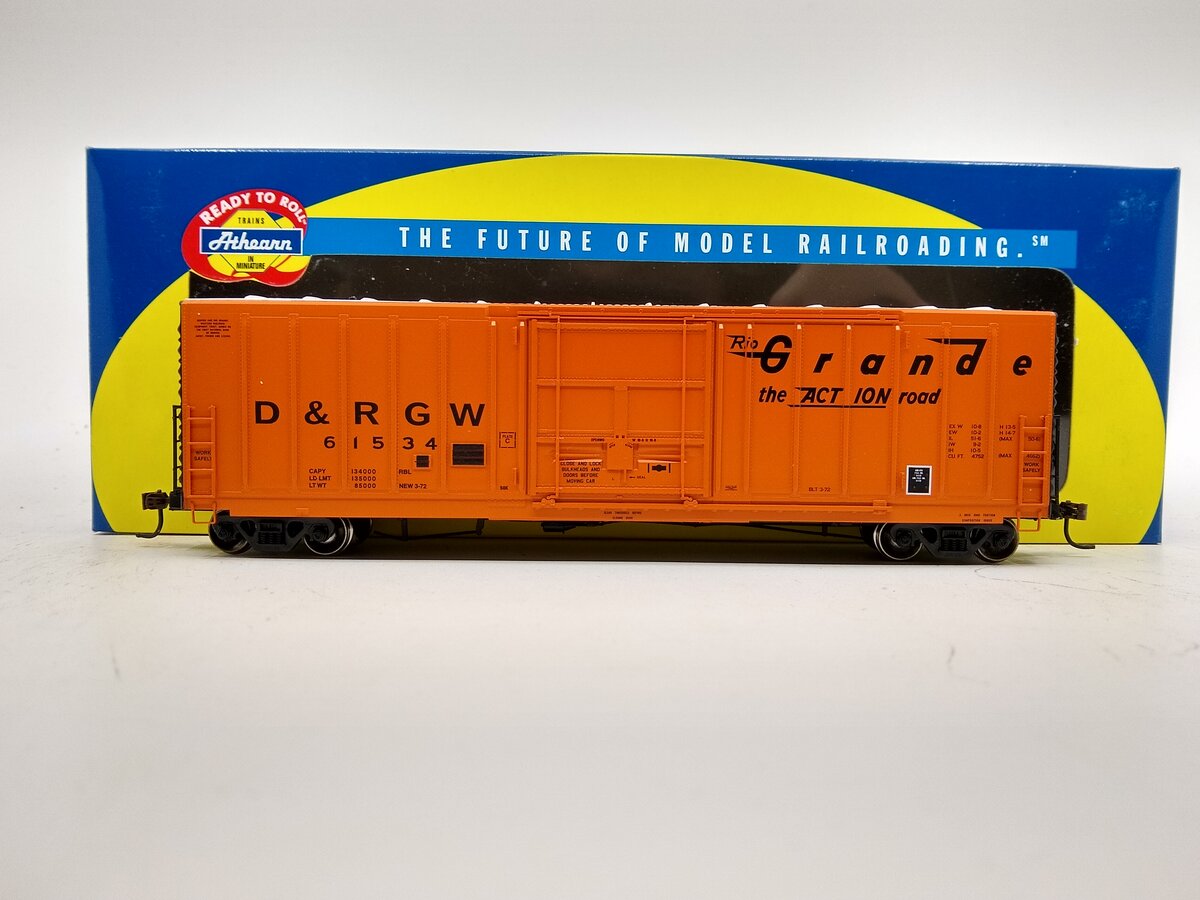 Athearn 88905 HO RTR 50' PC&F Rib Side Box, D&RGW #61534