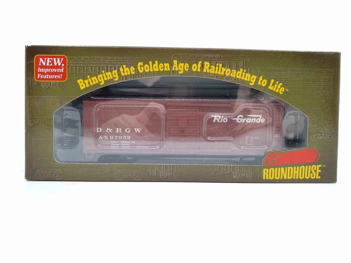 Roundhouse 85204 HO Scale Denver & Rio Grande Western 40' Wood Box Car #67952