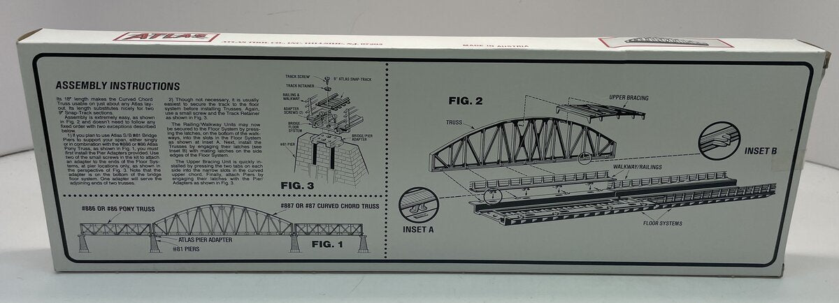 Atlas 887 HO Scale Code 100 Curved Chord Truss Bridge Kit