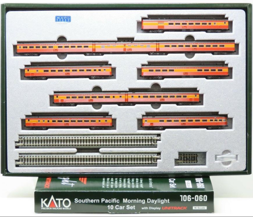 Kato 106-060 N Southern Pacific Morning Daylight 10-Car Set w/Display Unitrack