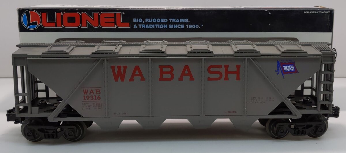 Lionel 6-19316 O Gauge Wabash Covered Hopper
