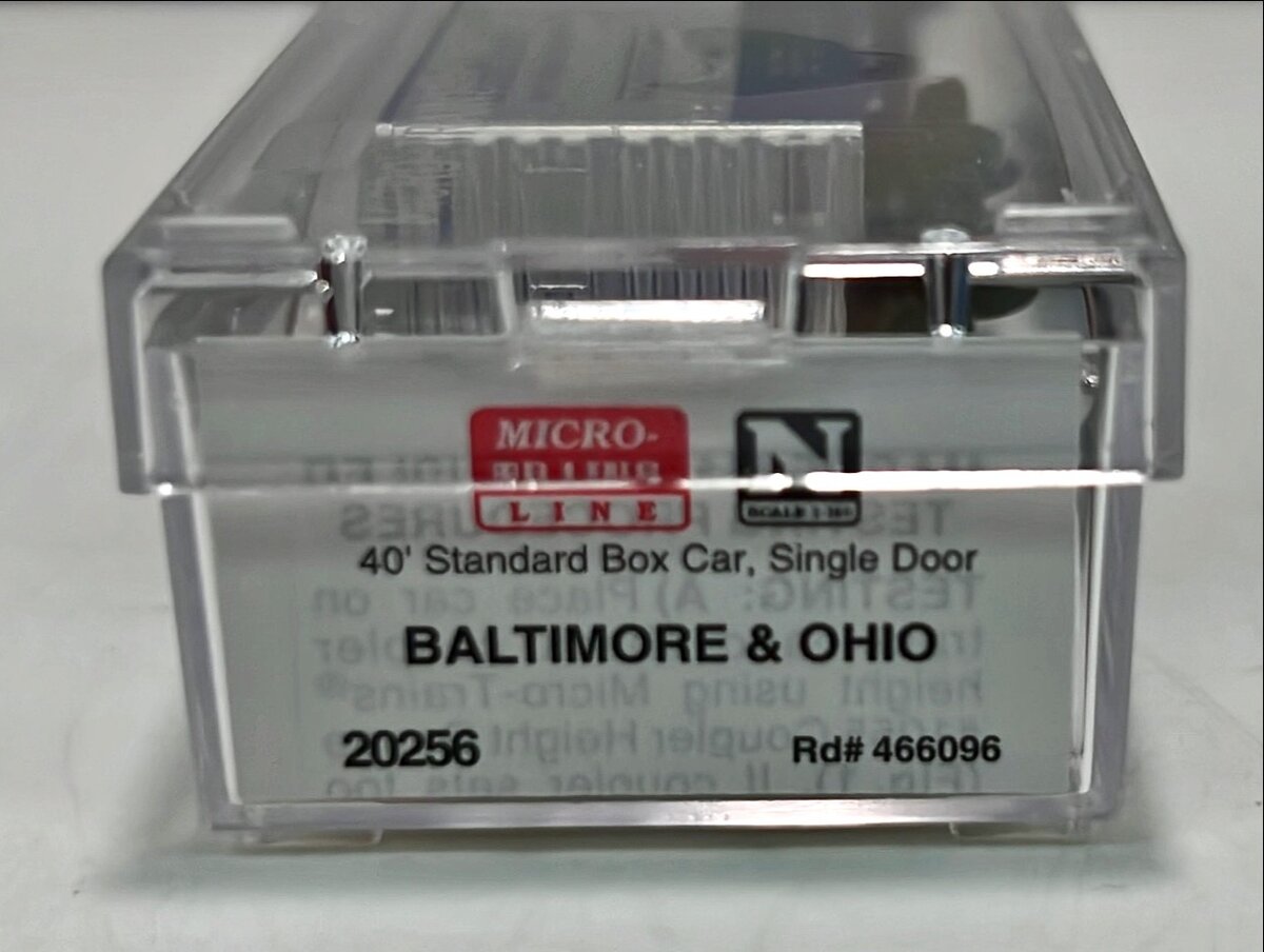 Micro-Trains 02000256 N Baltimore & Ohio 40' Standard Box Single Door #466096
