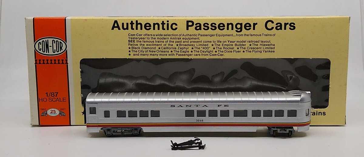 Con-Cor 0001-000970 HO Scale Santa Fe 72 Ft Observation Passenger Car # 3246 Kit