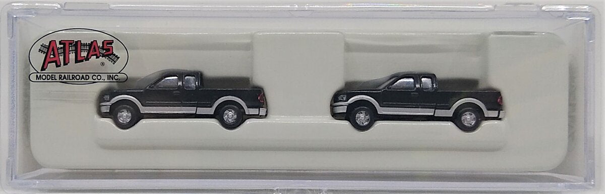 Atlas 2950 N Scale Side Black/Silver 1997 Ford F-150 Standard Pickup (Pack of 2)