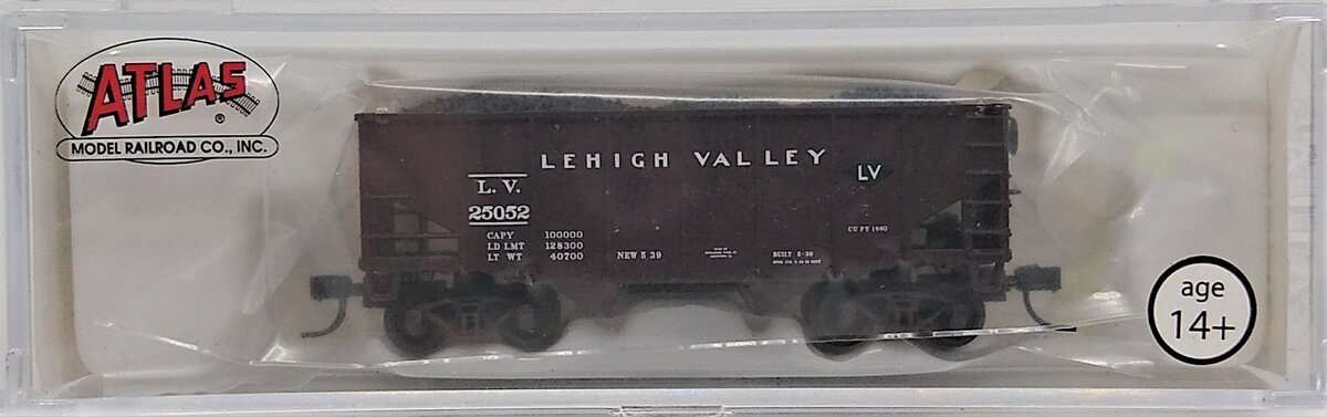 Atlas 41343 N 55t 2-Bay Fishbelly Hopper LV #25052/brn