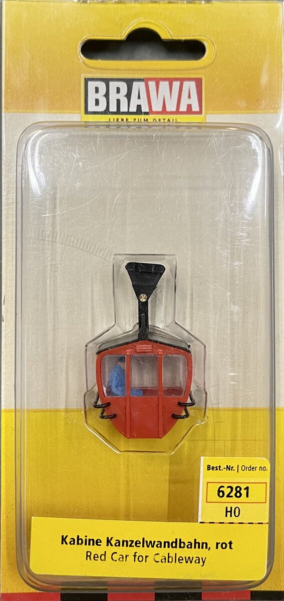 Brawa 6281 HO Red Extra Cabin with Figure for Cableway