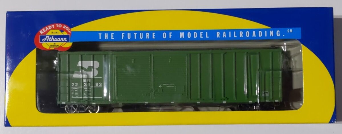 Athearn 92933 HO Burlington Northern 50' FMC Offset Double Door Boxcar # 223493