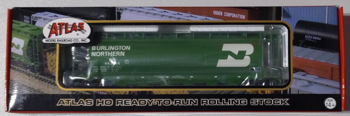 Atlas 20000540 HO Scale Burlington Northern ACF 6-Bay Cylindrical Hopper #443056