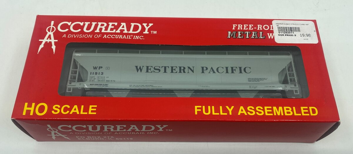 Accurail 92011 HO Western Pacific ACF 3-Bay Covered Hopper #11913