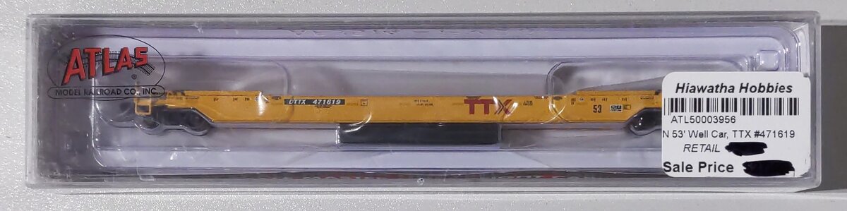 Atlas 50003956 N Scale TTX 53' Single Well Car #471619