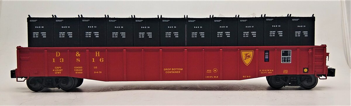 Lionel 6-17474 O Gauge Delaware & Hudson PS-5 Gondola w/Containers #13816