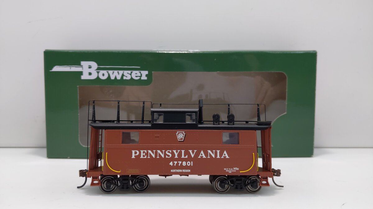 Bowser 41686 HO PRR N5 Caboose (Shadow Keystone with Trainphone) #47780