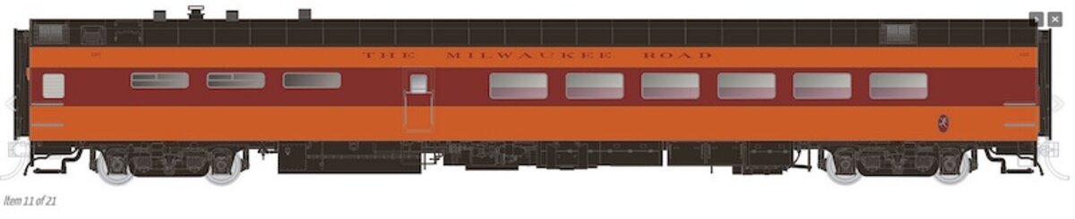 Rapido Trains 124028 HO Scale Milwaukee Road Lightweight Diner #120