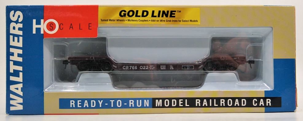 Walthers 932-7886 HO Conrail 4-Axle 90T Depressed Center Flatcar #766022
