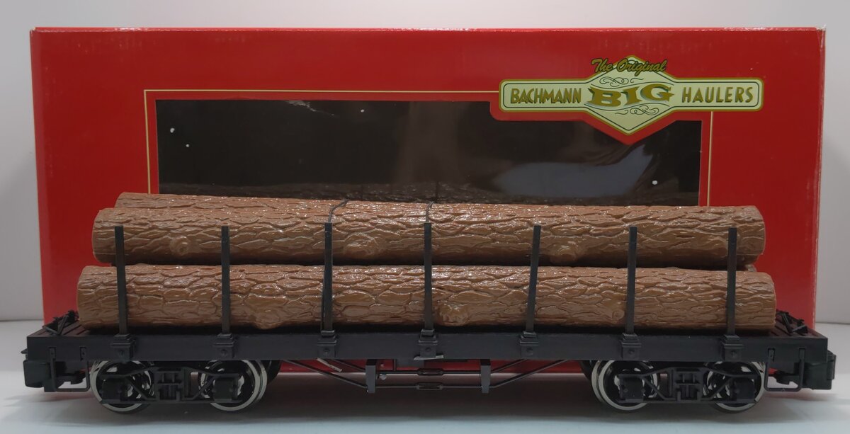 Bachmann 98470 G Scale Undecorated Flat Car with Logs (Metal