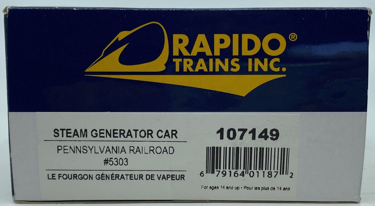 Rapido Trains 107149 HO Pennsylvania Steam Generator Car #5303