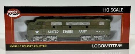 Model Power 96813 HO US Army F2A Dual Drive Lighted Diesel Locomotive