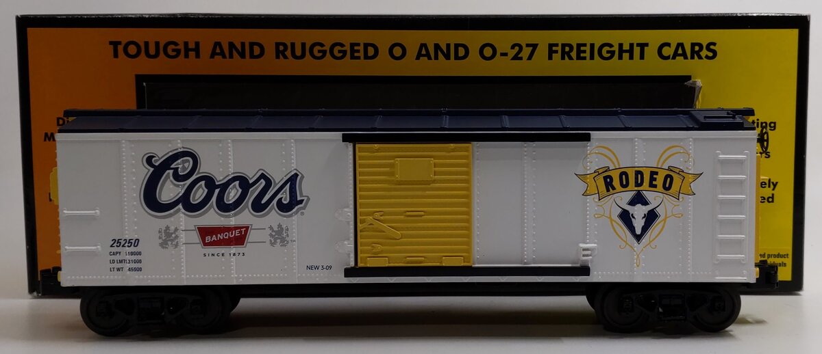 MTH 30-74507 O Gauge Coors Boxcar #25250