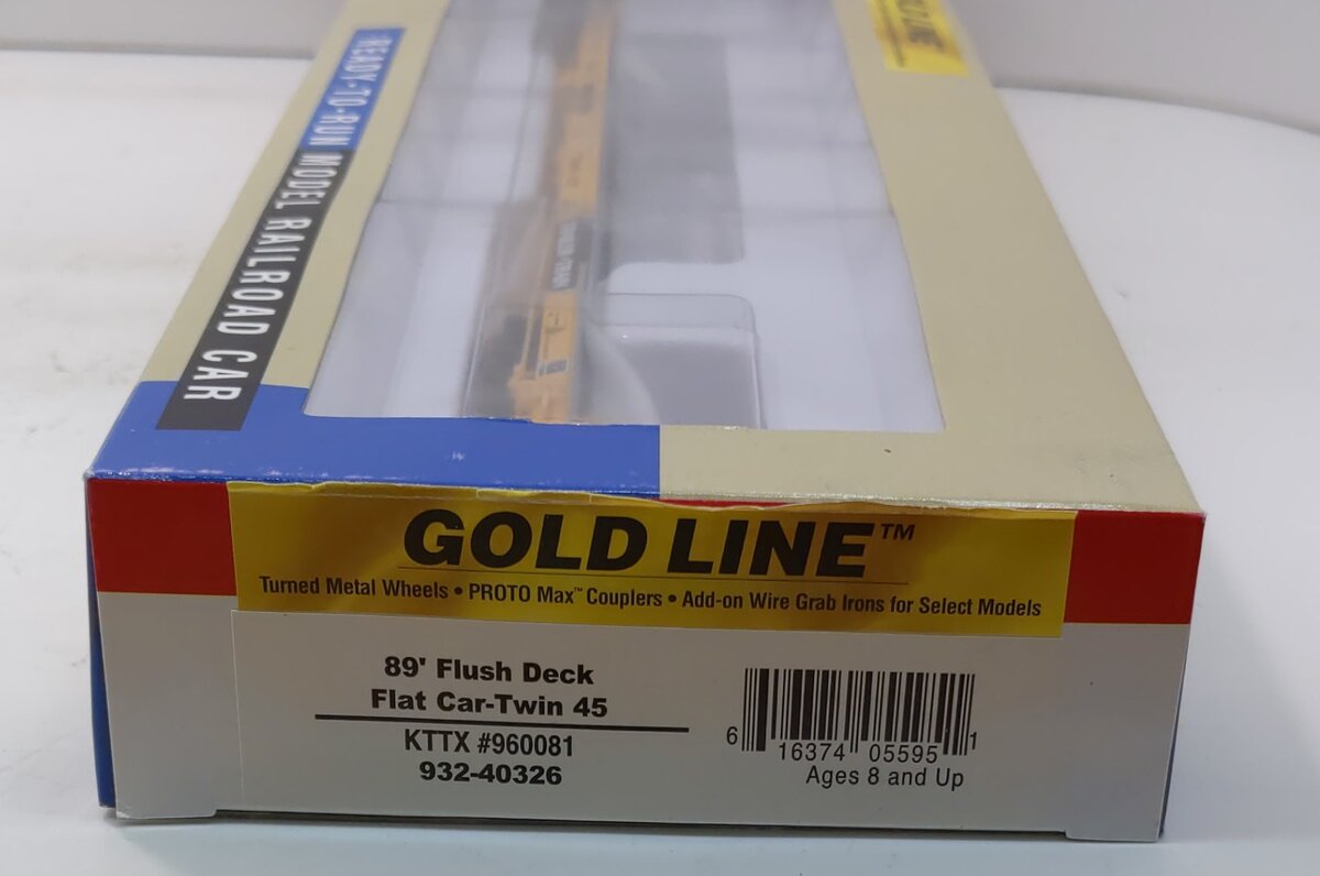 Walthers 932-40326 HO Scale KTTX 89' Flush Deck Flat Twin-Car 45 # 960081