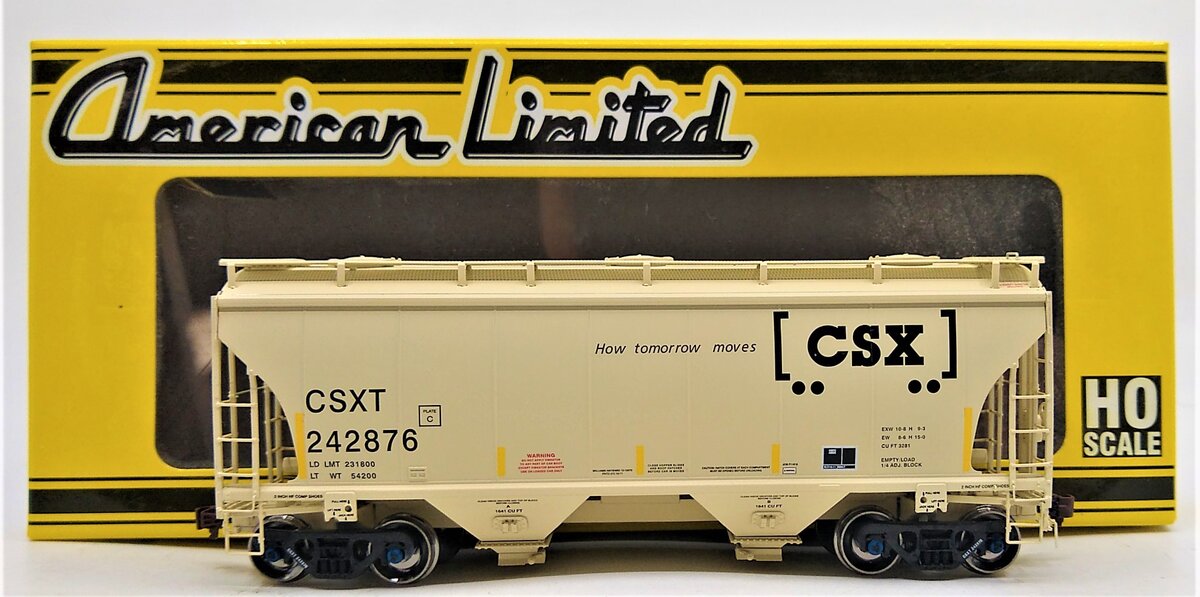 American Limited Models 1016 HO CSXT 3281cf 2-Bay Covrd Hopper #242876