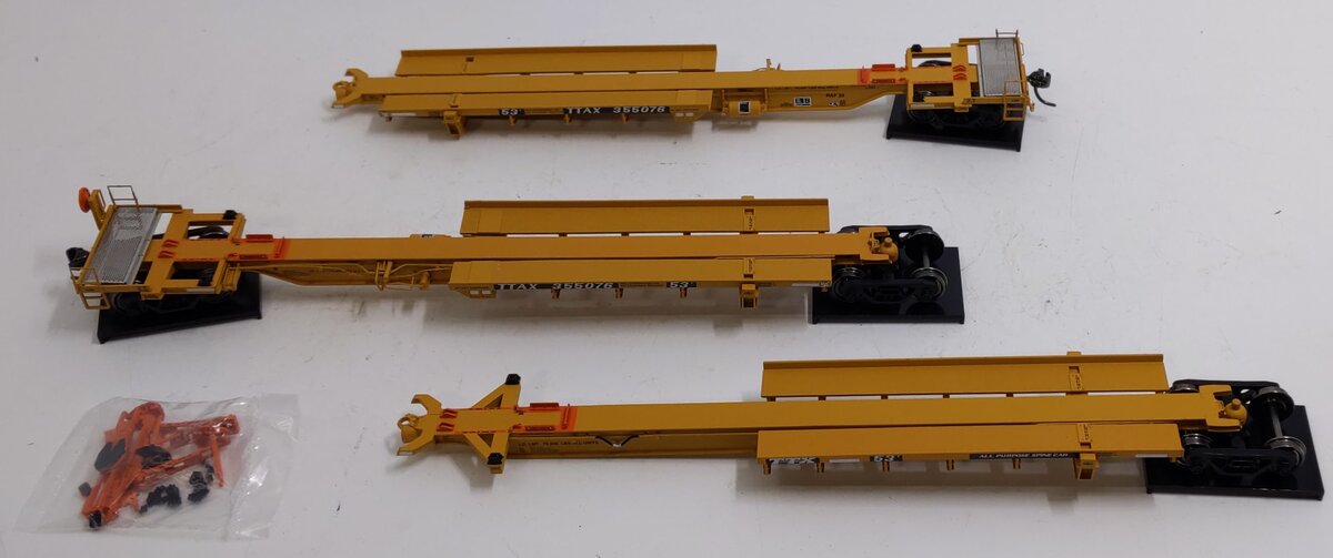 Bowser 40618 HO Scale TTAX Trinity 3-Unit Spine Car Set #355076