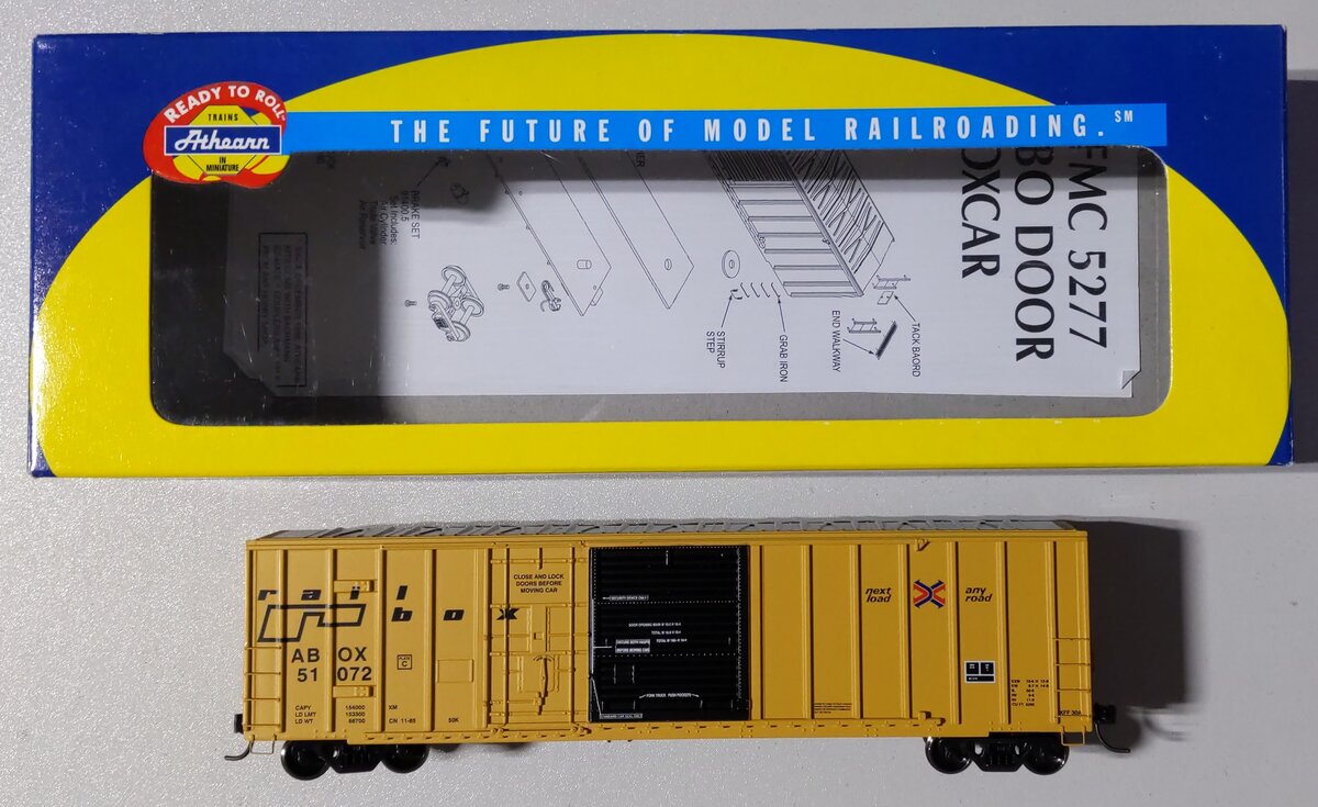 Athearn 92849 HO Railbox Late 50' Plug & Sliding Door Box Car #51072