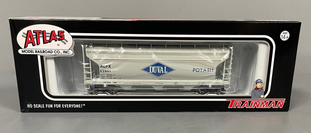 Atlas 20000480 HO Scale Duval Potash ACF 3560 Covered Hopper Car #63861