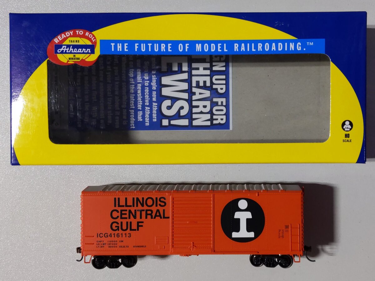 Athearn 14617 HO Illinois Central Gulf 40' Modern Box Car RTR #416113