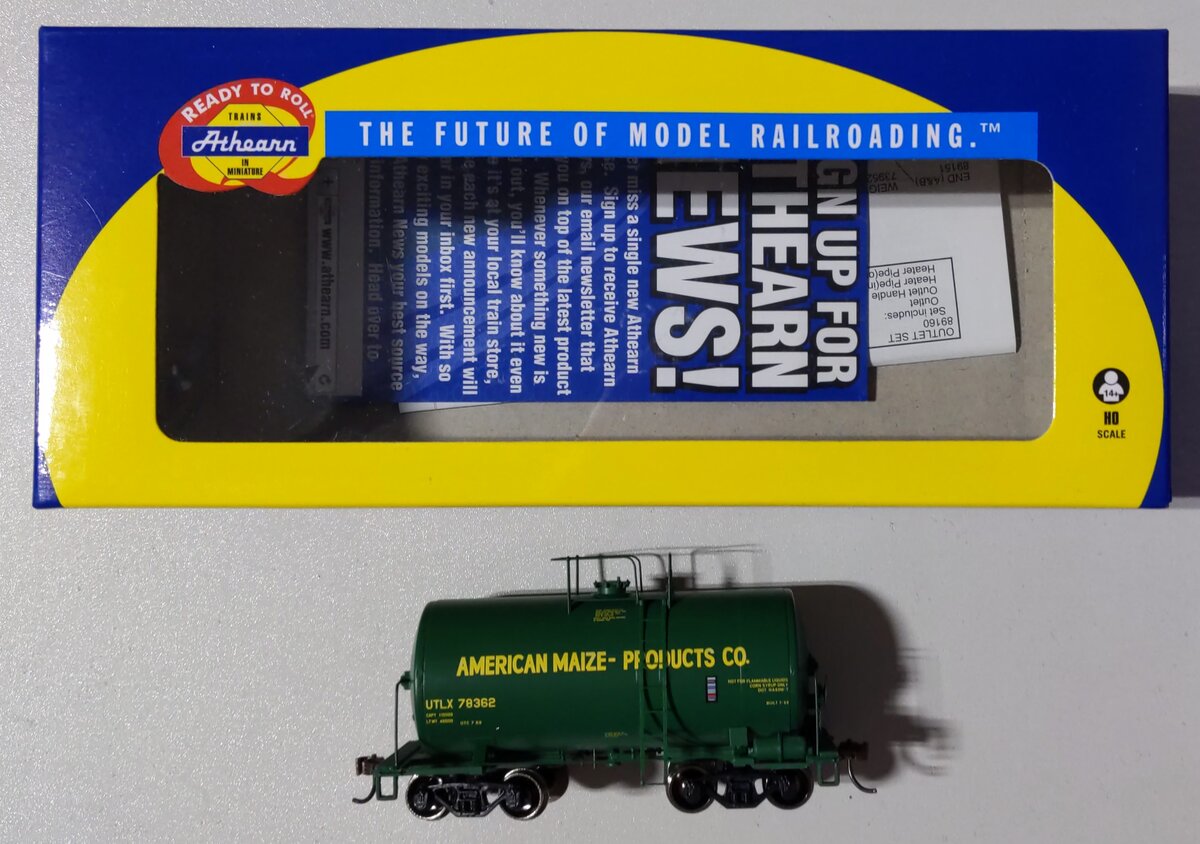 Athearn 89136 HO American Maize Products NACC 8k Beer Can Tank car #78362