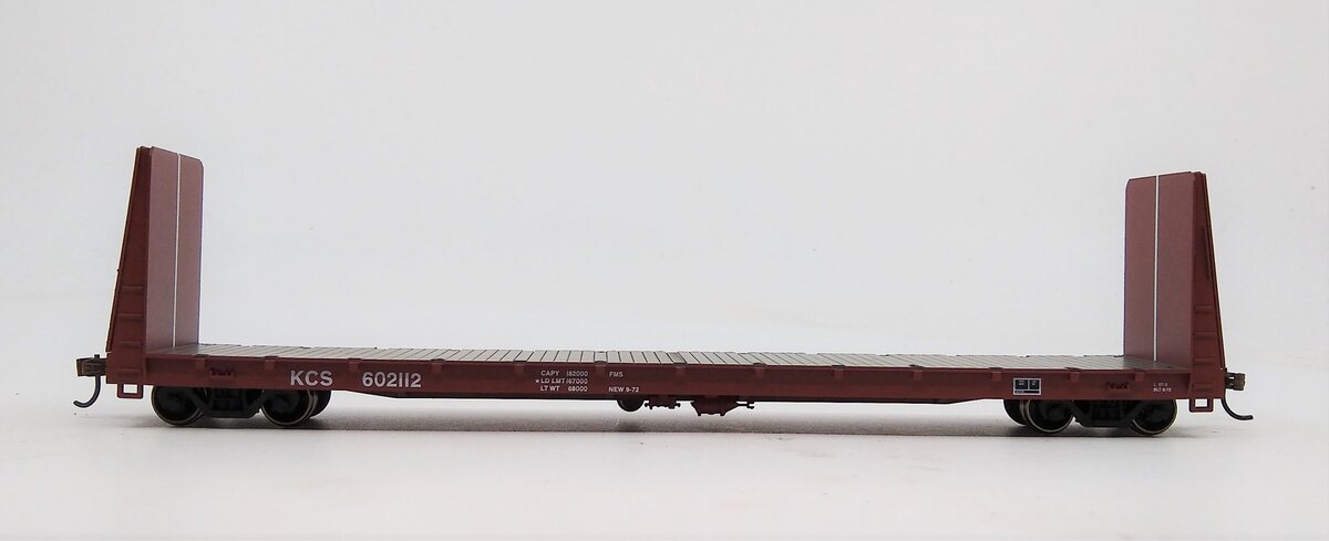 Athearn 90233 HO Kansas City Southern RTR 60' BulkHead Flat Car 602119