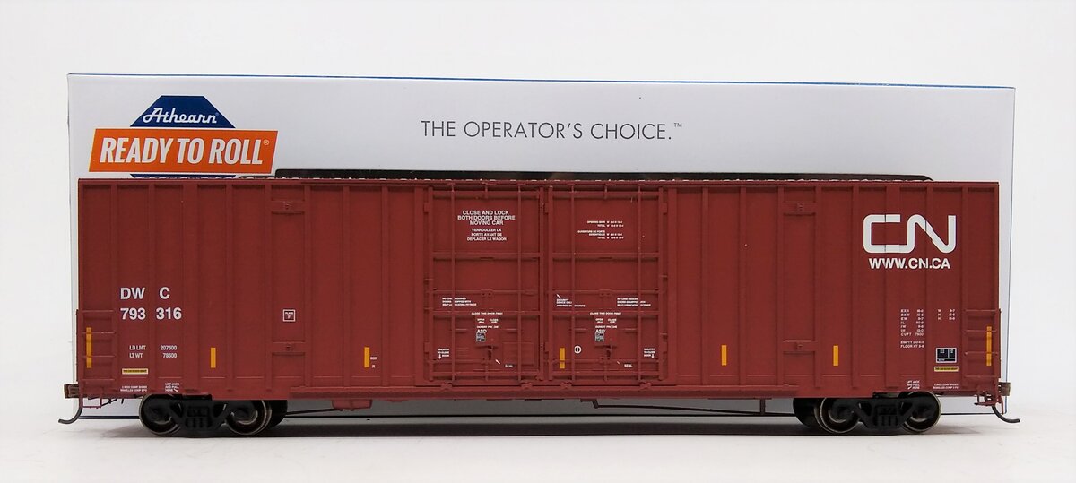 Athearn 75079 HO Canadian National 60' Gunderson Double Door Boxcar #793316