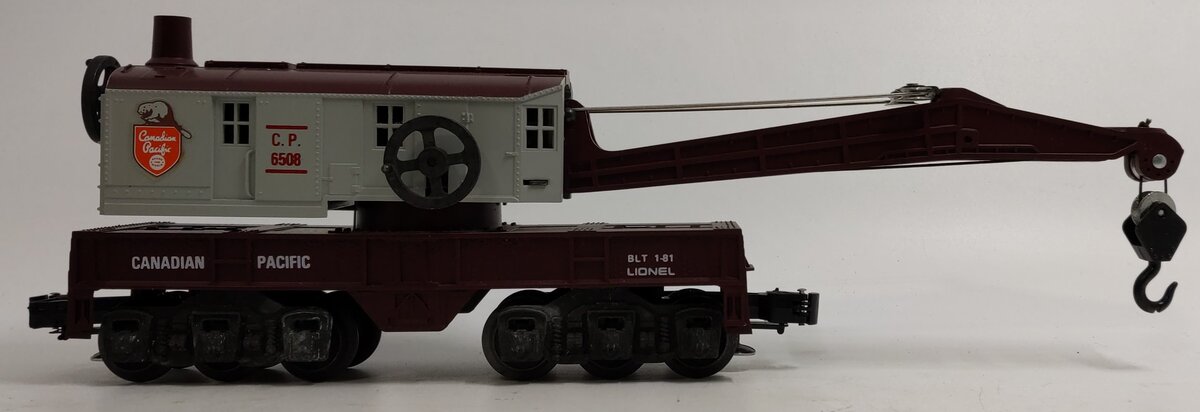 Lionel 6-6508 O Gauge Canadian Pacific 12-Wheel Crane Car