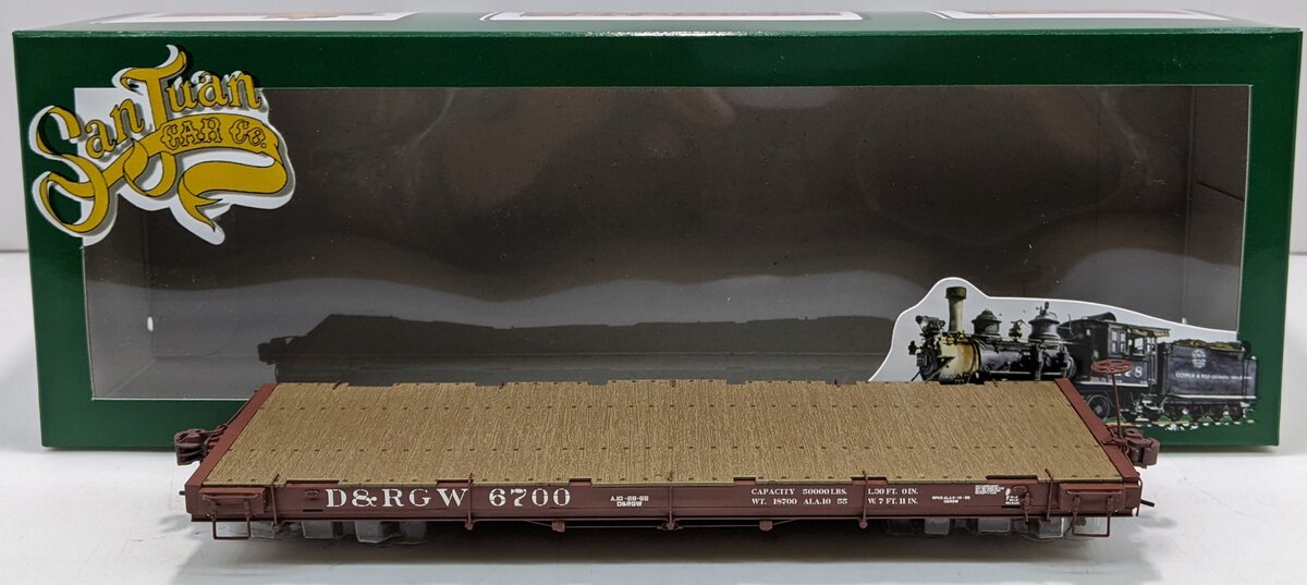 San Juan Car Co 6700 On30 Scale Denver & Rio Grande Western Idler Flat Car #6700