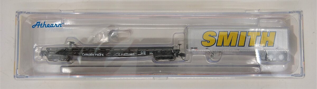 Athearn 17321 N Canadian Pacific Rail 53' Flatcar #505965 w/ 40' Smith Trailer