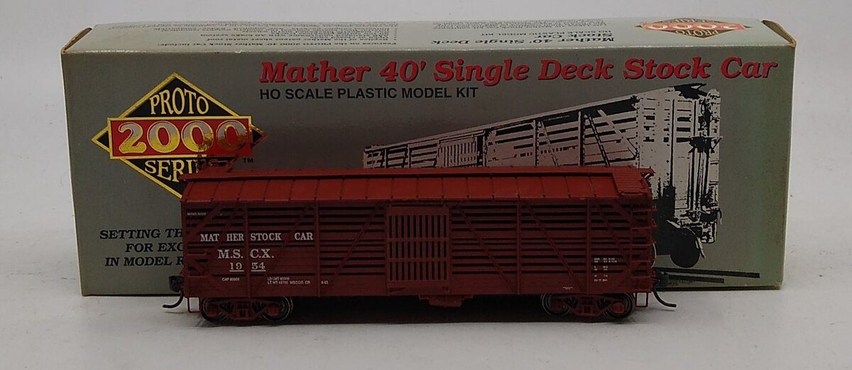 Proto 2000 HO Scale Mather 40' Single Deck Stock Car # 1954 Kit