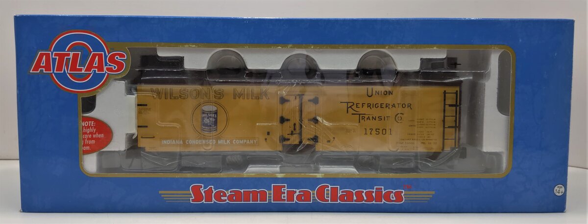 Atlas 8199-2 O Wilson's Milk 40' Wood Reefer #17501 (3 Rail)